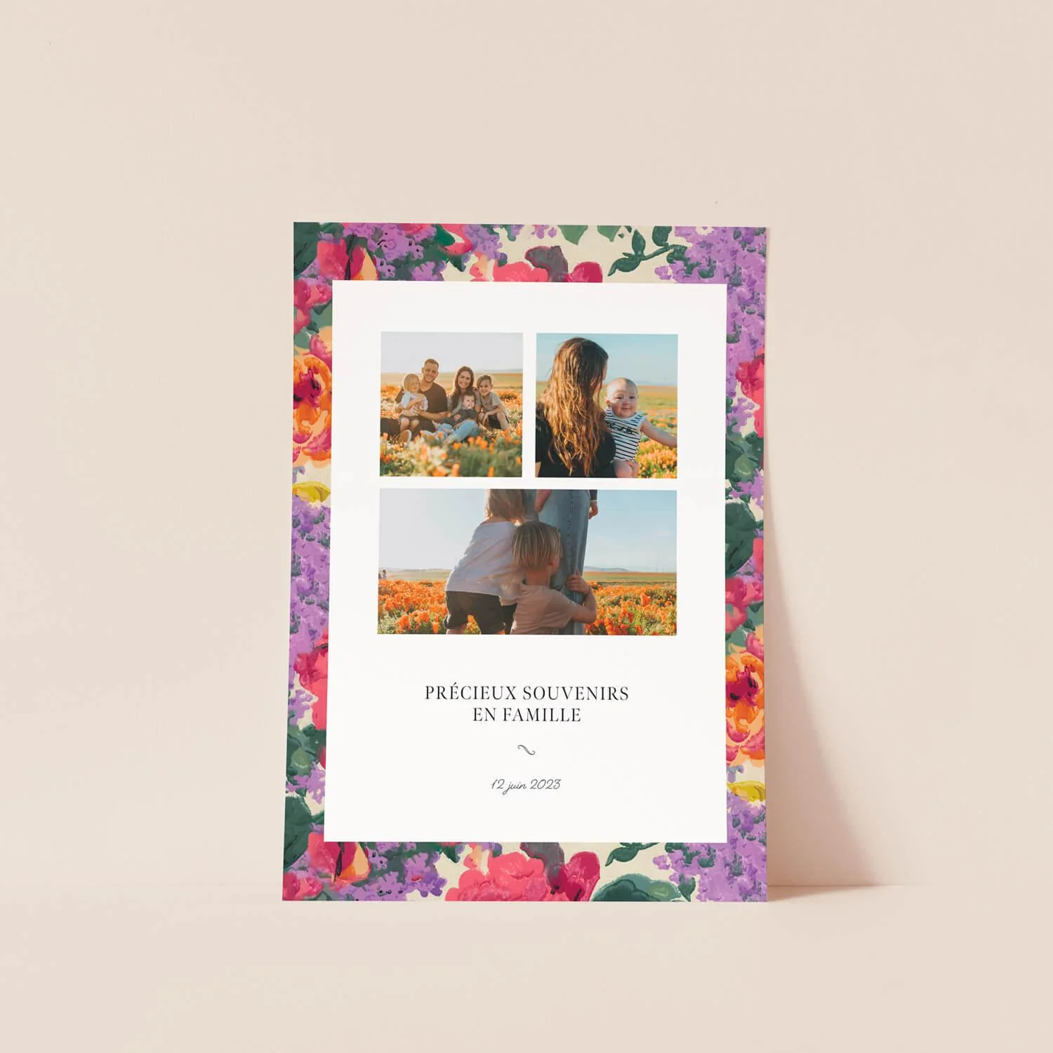 Affiche photo avec poème floral